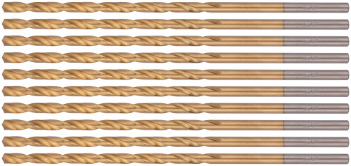Сверла HSS по металлу, удлиненные, титановое покрытие 3,5х112 мм (10 шт.)