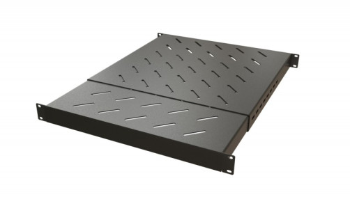 TSD3M-1U-405/700-RAL9005 Shelf with 19" mounting, sliding, 1U, with adjustable installation depth from 405 mm to 700 mm, load up to 180 kg, for installation in cabinets with a depth of 600-800 mm, color black