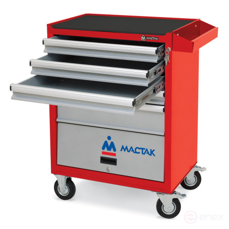 Тележка инструментальная, 5 выдвижных ящиков и отсек, "ОПТИМА", красная МАСТАК 522-05581MR