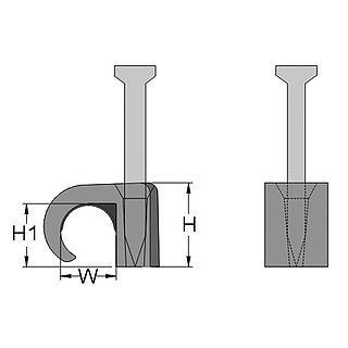 Скоба с гвоздем для крепления кабелей круглого сечения, 14-20, цвет черный (упак.50шт)