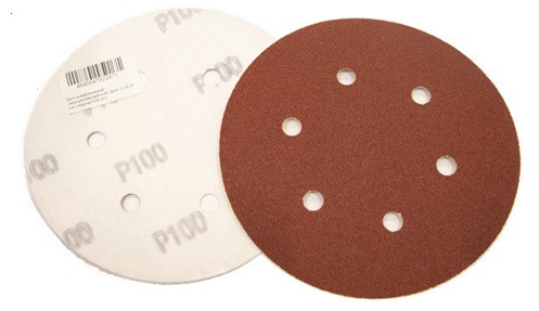 Шлифовальный диск на липучке (VELCRO) на бумажной основе ИС 1 150 (0 отв. / 6 отв.) корунд P320