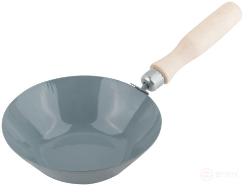 Construction bucket with a platform, wooden handle