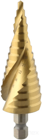 Сверло ступенчатое спиральное 4.0-32.0 мм (15 ступ., хвостовик HEX3/8") АвтоDело 45732