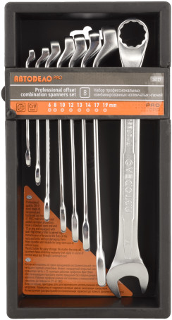 Набор комб. 75` коленчатых ключей АвтоDело PRO 8шт.(холдер) 36127