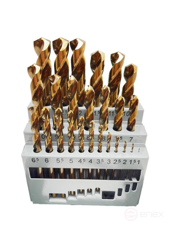 Set of metal drills 25 pcs. (F 1.0 mm - F 13.0 mm) R6M5K5 TORNERI T023764