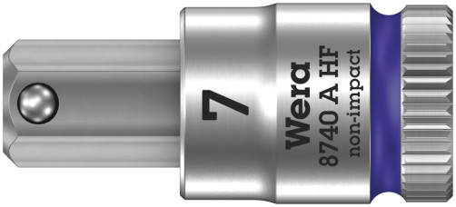 8740 A Hex-Plus HF Zyklop End head with an insert for an internal hexagon, DR 1/4", with the function of fixing fasteners, 7 x 28 mm