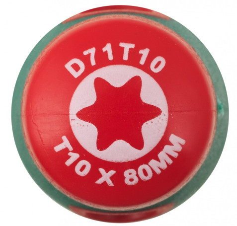 D71T10 TORX® ANTI-SLIP GRIP core screwdriver, T10x80