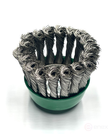 Brush cup harness, D65 mm, 18 harnesses, stainless steel straight wire ROH 0.35 mm, fit M14