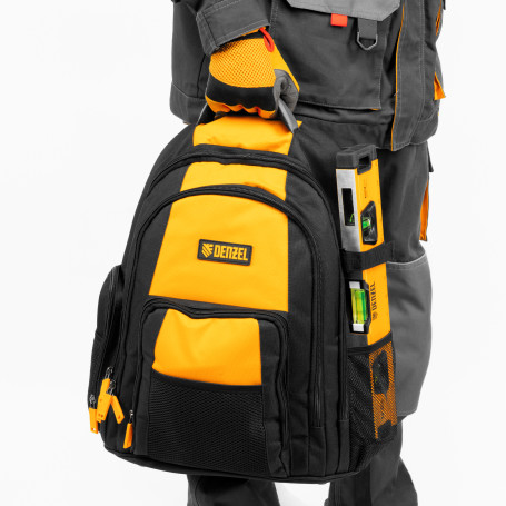 Backpack for tools, 365x190x430 mm, 3 compartments, 26 pockets// Denzel
