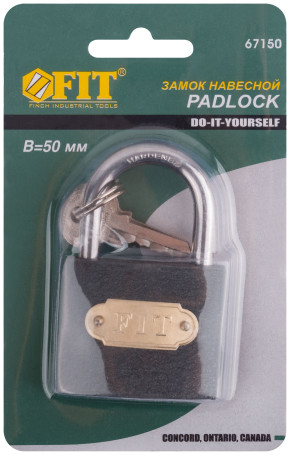 Padlock iron 50x40 mm, steel shackle 7 mm