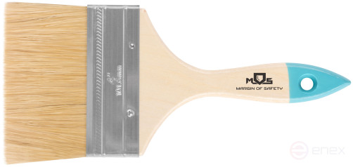 Кисть флейцевая, натур. cветлая щетина, деревянная ручка 4" (100 мм)
