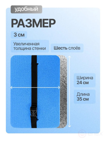 Tourist seat, 6 - layer blue, with foil, moisture-proof, multi-layer, foam/karemat, camping seat, hiking/hiking trunk 350x240x30 mm