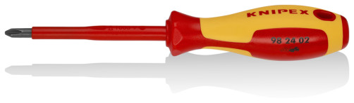 Отвертка крестовая PH2 VDE, длина лезвия 100 мм, L-212 мм, диэлектрическая, 2-компонентная рукоятка