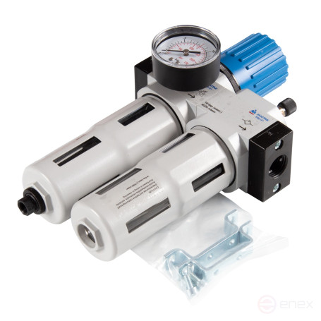 Filter dehumidifier with gearbox and lubricator 1/2", with pressure gauge MASTAK 690-41