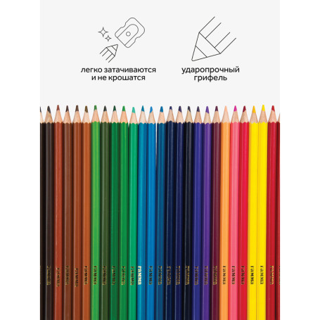 Pencils colored Gamma "Classic", 36 colors, sharpened, cardboard. packaging, European weight
