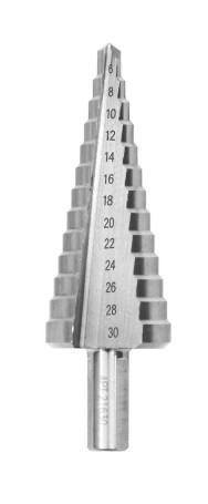 Metal step drill bit F6-30 mm, 13 steps, pitch 2 mm, stroke 4.5 mm