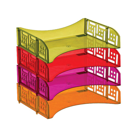 Лоток горизонтальный "ФИЛД", с широкой загрузкой, тонированный "Лайм"