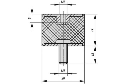 Виброизолятор M8x23 до 60 кг Алтервиа A00005.26003003008