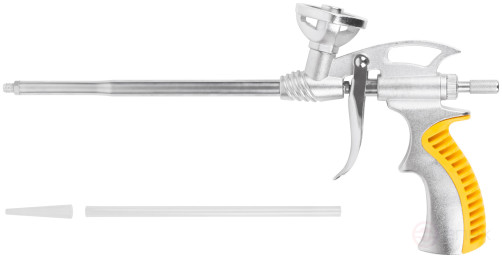 Mounting foam gun, all-metal, rubberized handle