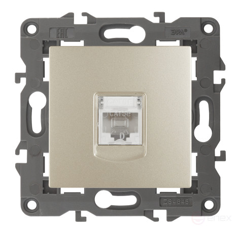 Розетка ЭРА Elegance 14-3107-04 информационная RJ45 IP20 шампань