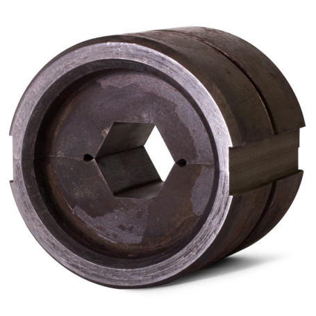 Matrix with hexagonal profile of crimping for hydraulic press PG-60 tons when crimping steel components of clamps on overhead line MSH-14,5-S/60t