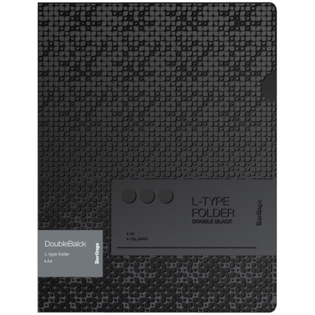 Berlingo "DoubleBlack" folder corner, A4, 200 microns, black, with a pattern