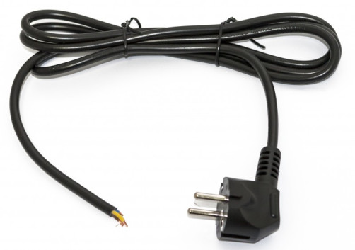 PWC-SHM-OE-3.0-BK Cable with Schuko plug (open end), 3m long (3x1.0 sq.mm), color black (PVS-VP-3*1,0-250- S22-16-3.0 GOST 28244-96))