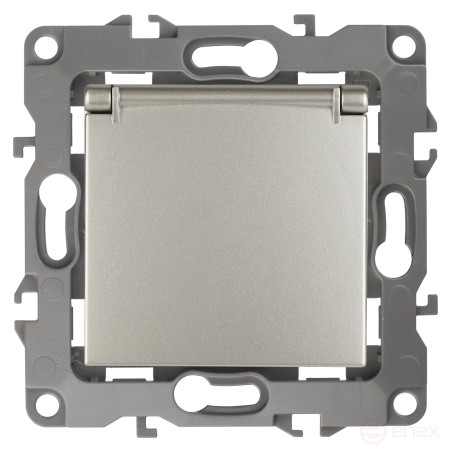 Розетка ЭРА Серия 12 12-2103-15 2P+E Schuko со шторками с крышкой 16A-250В IP20 перламутр