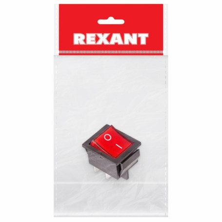 Key switch 250V 16A (4C) ON-OFF red with backlight (RWB-502, SC-767, IRS-201-1) REXANT Individual package 1 pc