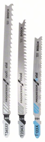 Set of 3 saw blades T 123 XF; T 234 X; T 345 XF