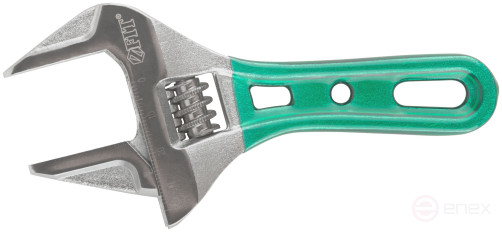 Adjustable "Smart" wrench, CrV, shortened, narrow jaws, scale, extra magnification.Grip 135mm (36mm)