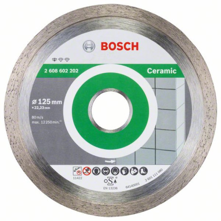 Diamond cutting wheel Standard for Ceramic 125 x 22.23 x 1.6 x 7 mm, 2608602202