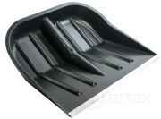 Лопата снеговая №2 410х360мм в сборе с алюминиевым черенком и V-образной ручкой (оцинк. планка)