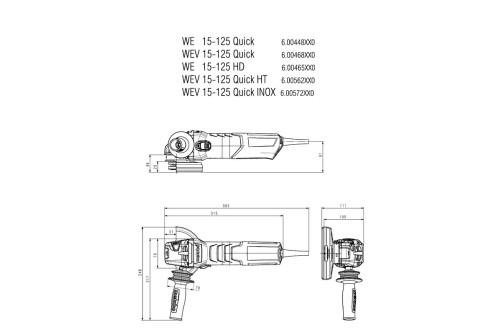 Угловая шлифовальная машина WEV 15-125 Quick, 600468000