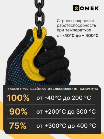 Строп РОМЕК цепной грузовой двухветвевой 8‑2СЦ, 4,25т / 1,5м, т8