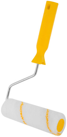 Валик полиакриловый белый с желтой полосой "миди", диам. 30/54 мм; ворс 12 мм, 150 мм