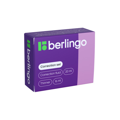 Корректирующая жидкость Berlingo, 20 мл + разбавитель 16 мл