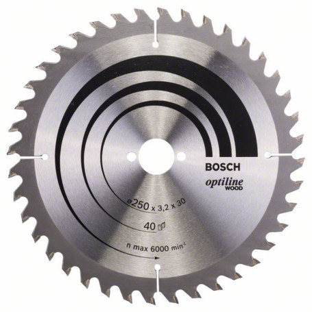 Optiline Wood saw blade 250 x 30 x 3.2 mm, 40, 2608640728