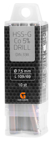 Spiral Drill Bit HSS-G Co 5% 5.0mm 10pcs
