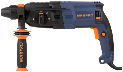 MAX-PRO Rotary hammer mounting 800 W; 0-1100 rpm; 2.8 J; 3 modes; L/W/M-30/26/13; 3.4 kg; SDS-PLUS; anti-vibration handle; rubber inserts; cut