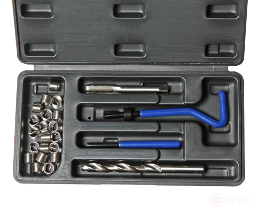 Набор инструментов и вставок для восстановления резьбы М10х1.25мм L=13.5мм 14 предметов JTC