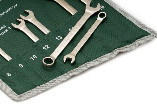 Набор ключей комбинированных - 8 шт. (8,9,10,12,13,14,17,19 мм) планшет тетрон.