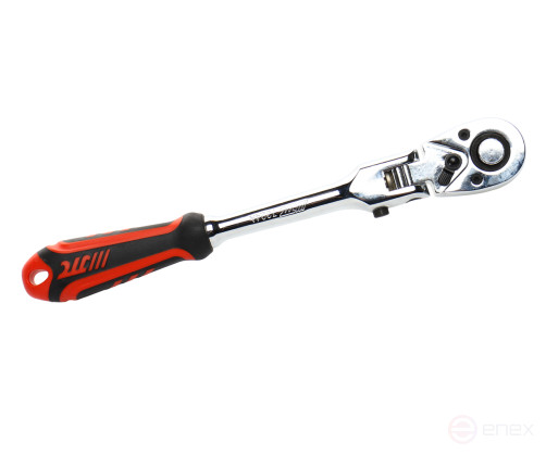 Ключ трещотка 1/2" 72 зуба 278мм шарнирная с резиновой рукояткой JTC