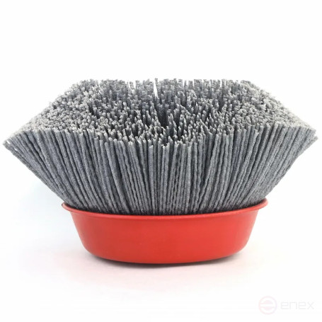 Щетка чашечная Д150*M14, ворс полимер-абразив P80 по дереву для УПМ УШМ (болгарка) (1-233)