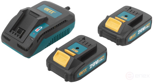 Acc power drill. 20 V; 0-400/1600 rpm; 55 Nm; 2 (Li-Ion) 2.0 Ah; 1 hour; brushless; cut. tilt; case