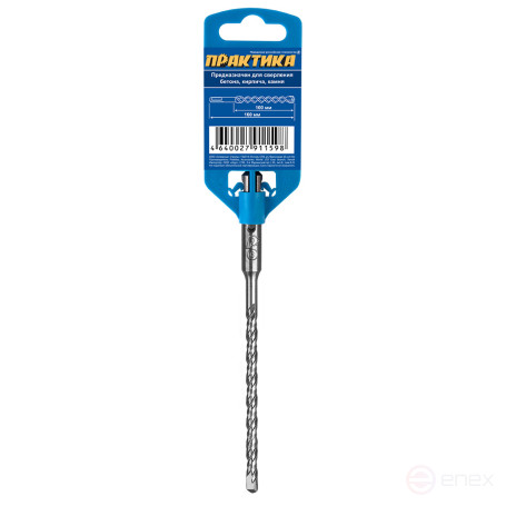 Бур SDS-plus ПРАКТИКА 6 х 100/160 мм серия "Мастер" по бетону (911-598)
