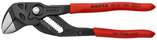 Adjustable pliers - wrench, 40 mm (1 1/2"), L-180 mm, gray, 1-k handles
