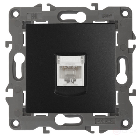 Розетка ЭРА Elegance 14-3107-05 информационная RJ45 IP20 антрацит