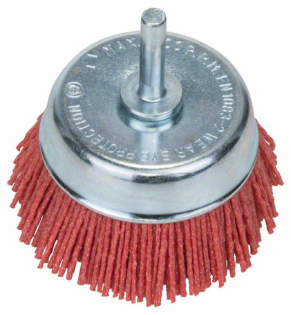 Round brushes for drills - nylon wire, corundum, grain K80, 75 mm Dia. = 75 mm