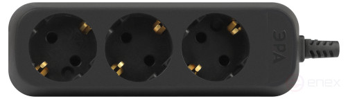 Block ERA KX-3e-B 3 sockets with earthing black